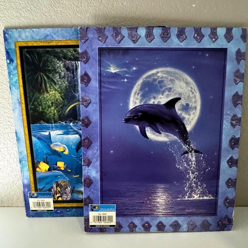 Christian Riese Lassen Dolphin Art Folder Lot – Set (2) – Vintage 90s Stationery
